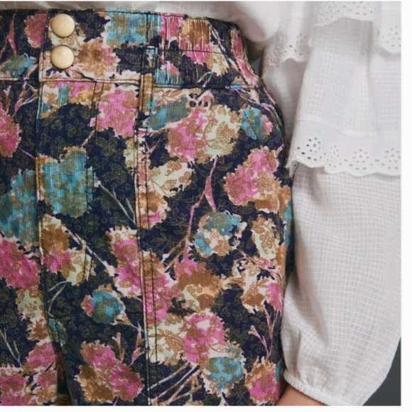 ⭐️ Anisa Floral Cargo Boho Peasant Hipster Hippie Art Farm Corduroy Jogger Pants - Picture 4 of 7